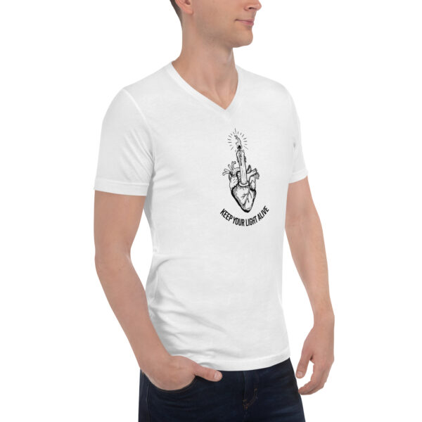 Light – Unisex Short Sleeve V-Neck T-Shirt -  54355125449598