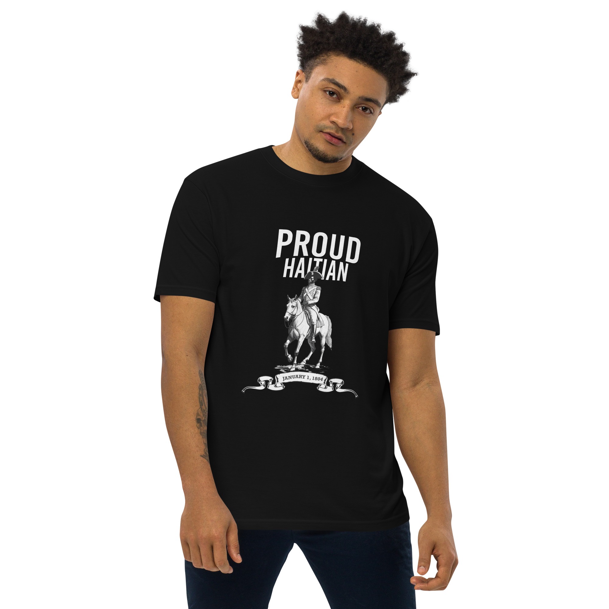 Proud Haitian – Men’s premium heavyweight tee -  54355125460848