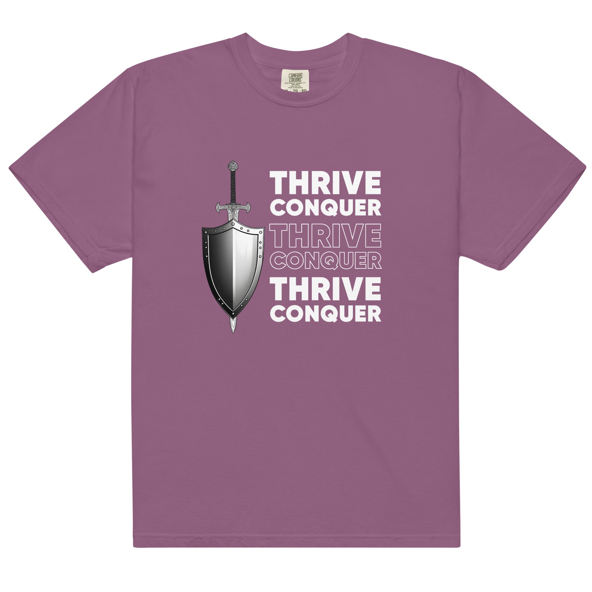 Thrive and Conquer – Unisex garment-dyed heavyweight t-shirt -  54355125460936