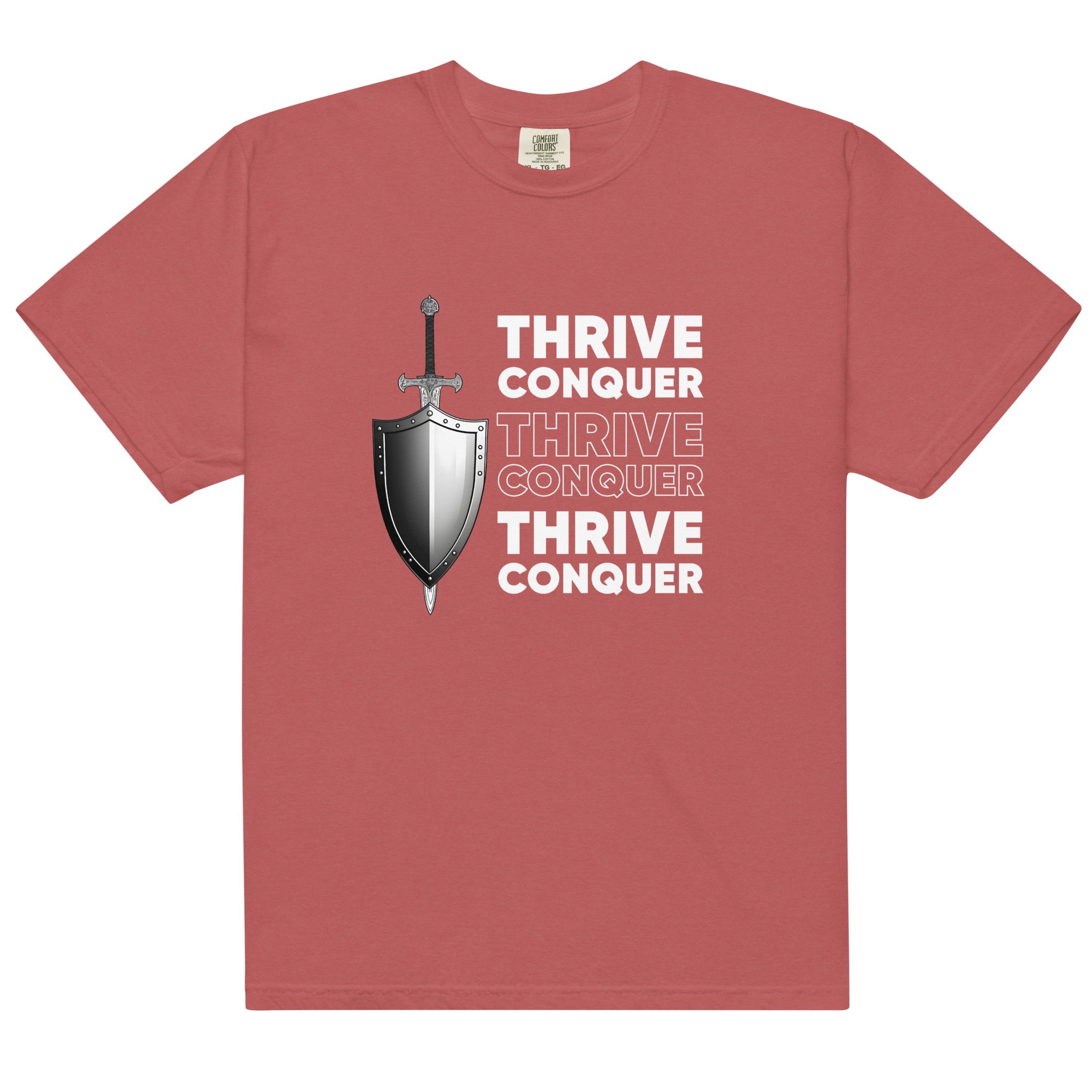 Thrive and Conquer – Unisex garment-dyed heavyweight t-shirt -  54355125460936