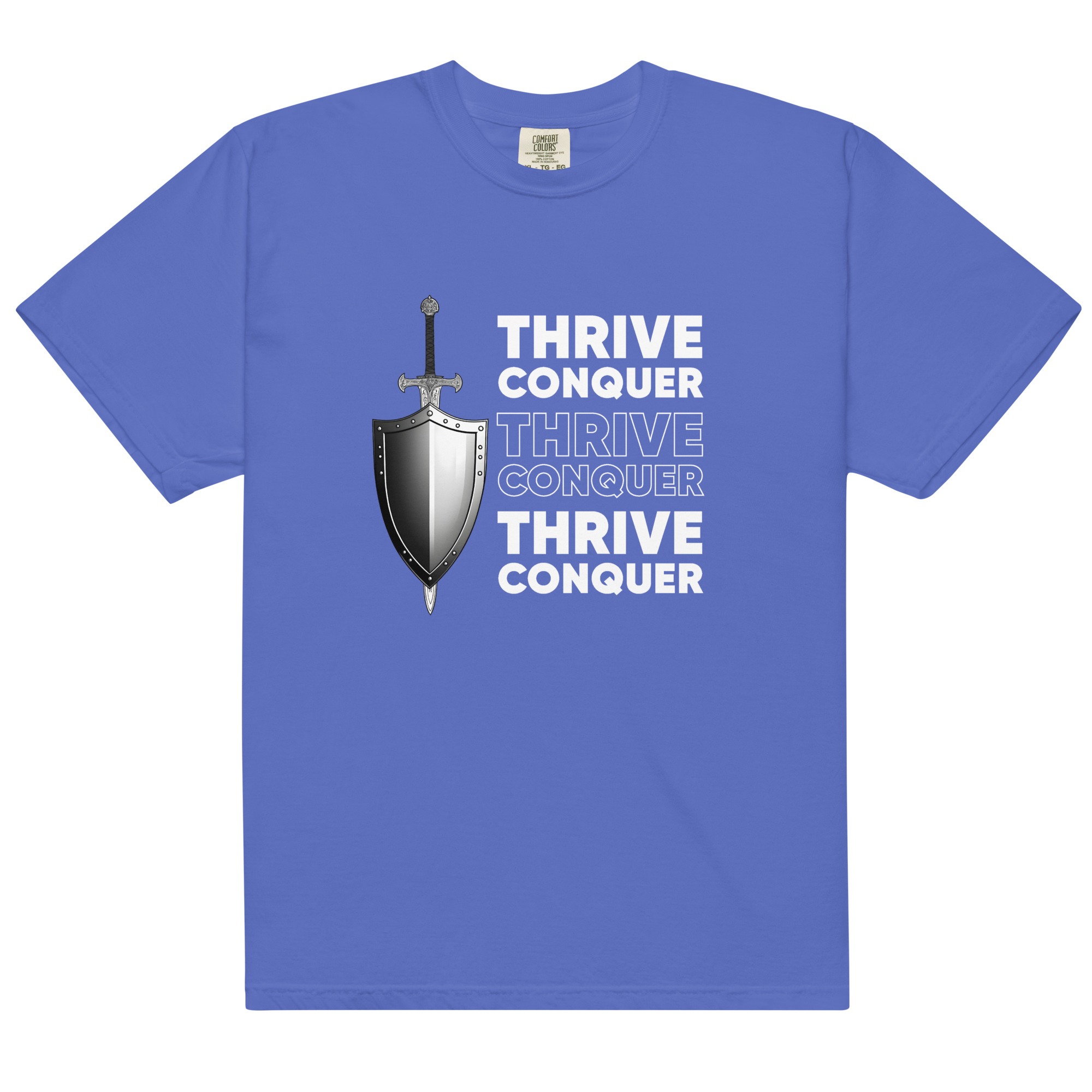 Thrive and Conquer – Unisex garment-dyed heavyweight t-shirt -  54355125460936