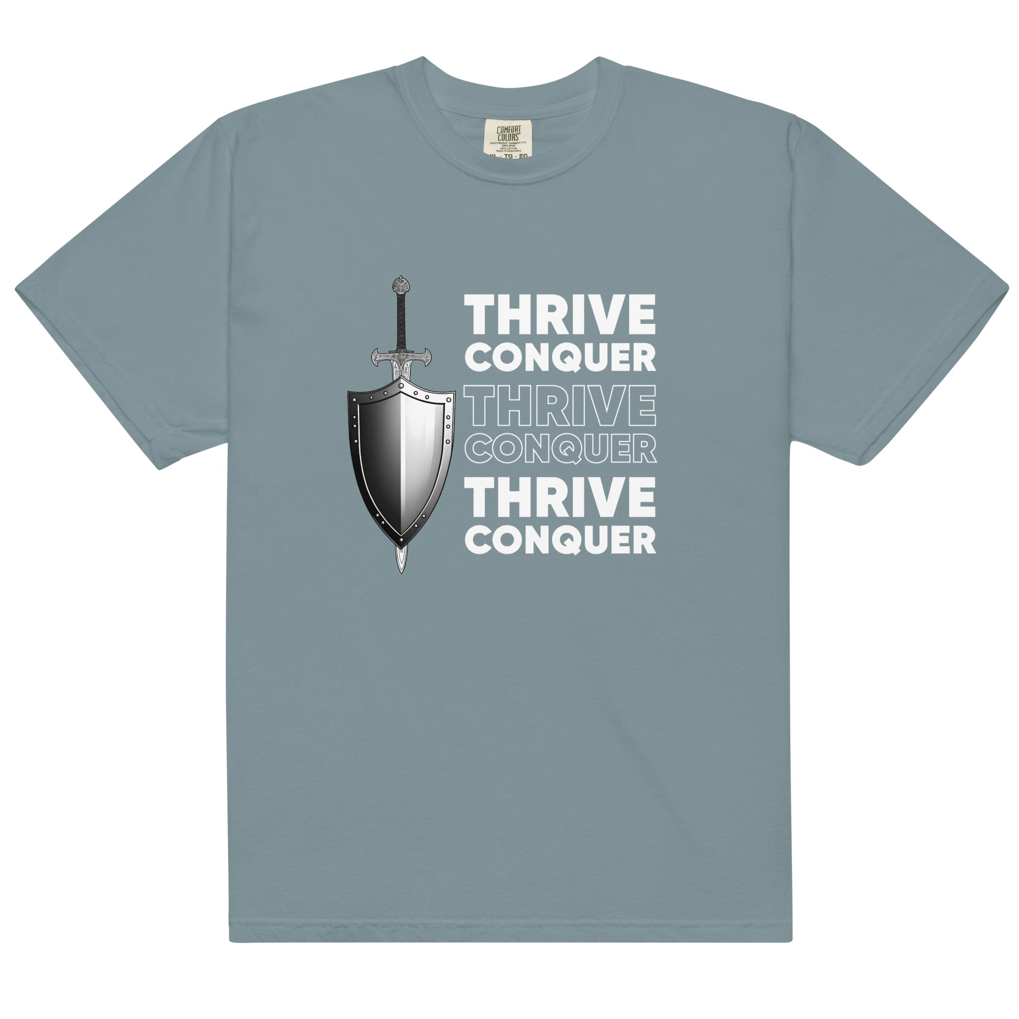 Thrive and Conquer – Unisex garment-dyed heavyweight t-shirt -  54355125460936