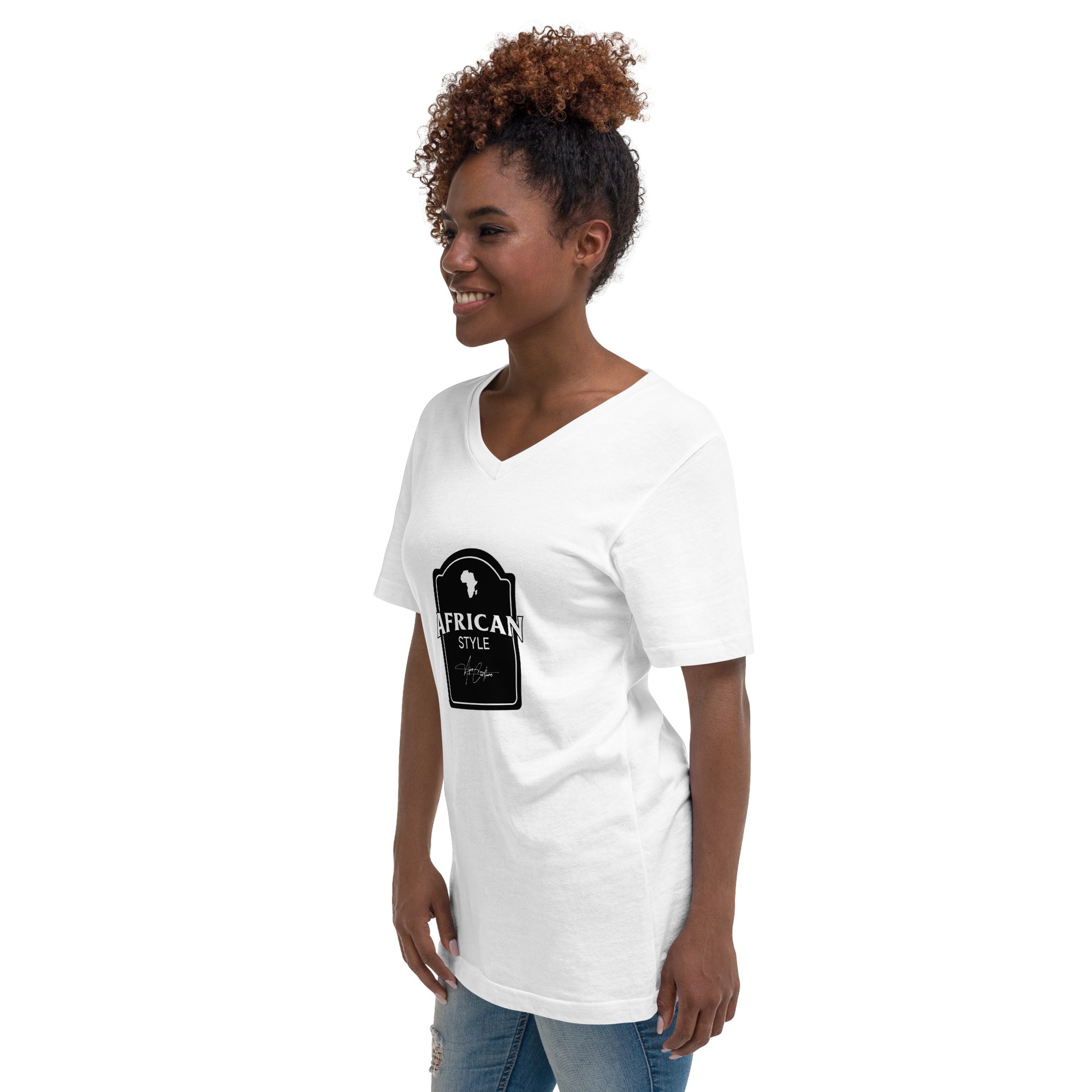 African Style – Unisex Short Sleeve V-Neck T-Shirt -  54355125460009