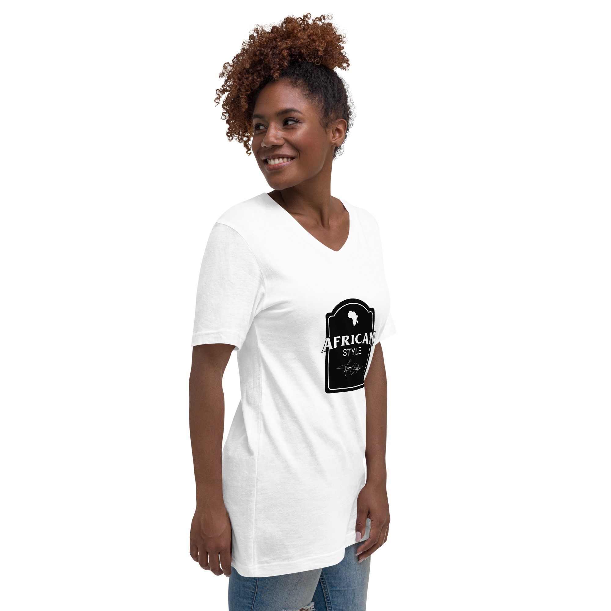 African Style – Unisex Short Sleeve V-Neck T-Shirt -  54355125460009