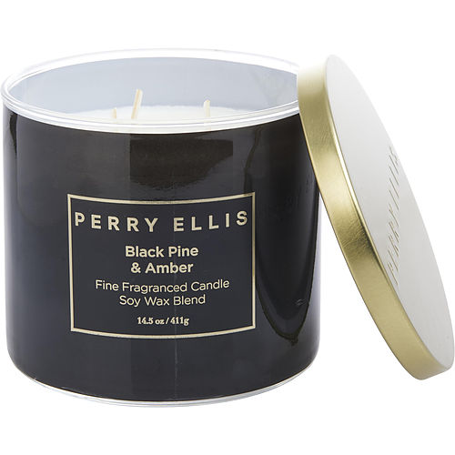 Perry Ellis Black Pine & Amber By Perry Ellis – Unisex - aroma fragrance scented luxury candle decor buy shop online Haitian American delivery USA Canada free shipping over 60 USD 810044121643