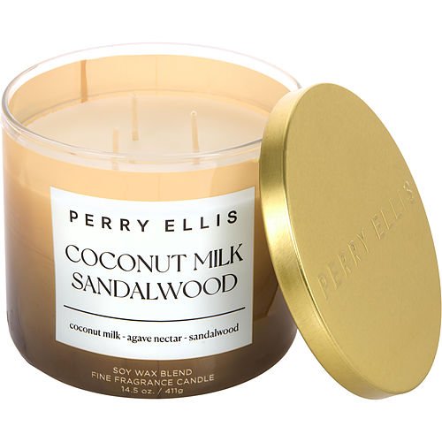 Perry Ellis Coconut Milk & Sandalwood By Perry Ellis – Unisex - aroma fragrance scented luxury candle decor buy shop online Haitian American delivery USA Canada free shipping over 60 USD 810044128994