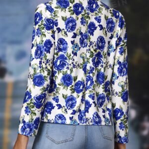 SHEIN Clasi Floral Print Open Front Blazer