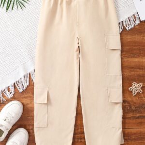 SHEIN Girls Flap Pocket Side Buckle Detail Cargo Pants