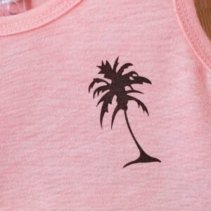 Baby Boy Coconut Tree Print Tank Top & Shorts