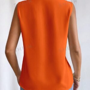 Privé Solid V Neck Sleeveless Blouse