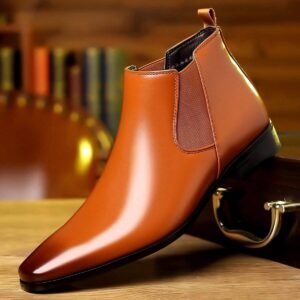 Men's Leather Ankle Boots, High-Top Chelsea Boots, Perfect For Any Dressy Occasion