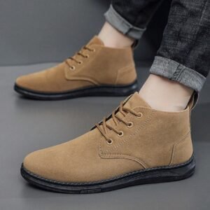 Men's British Style Casual Shoes, Fashionable Shoes, Faux Suede Boots