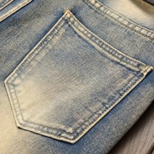 Men's Straight Fit Vintage Washed Distressed Denim Jeans