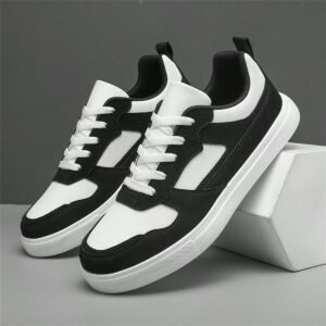 Men's Stylish Street Style Skateboard Shoes, Comfortable Non-Slip Casual Lace-Up Sneakers For Men's Outdoor Activities