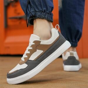 Men's Stylish Street Style Skateboard Shoes, Comfortable Non-Slip Casual Lace-Up Sneakers For Men's Outdoor Activities