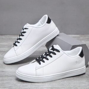 Men's Casual Sports Shoes Non-Slip Student Sneakers, All-Season White Shoes With Versatile Style