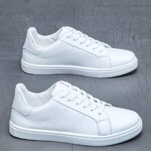 Men's Casual Sports Shoes Non-Slip Student Sneakers, All-Season White Shoes With Versatile Style