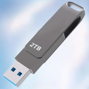 2TB High-Speed USB Flash Drive - Rotating Metal Thumb Drive with 360° Key-Hole Design - External Storage for PC, Laptop, Desktop with Fast Data Transfer and Durable Construction