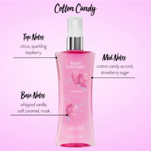 Body Fantasies Cotton Candy Body Spray for Women, 3.2 fl oz