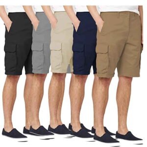 Men's Belted Cotton Cargo Shorts (3-Pack)