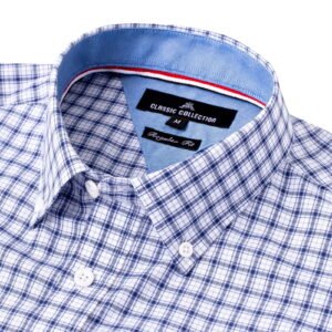 Alimens & Gentle Men's Plaid Button Down Shirts Cotton Long Sleeve Shirts Gingham Shirt