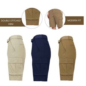 Men's Belted Cotton Cargo Shorts (3-Pack)