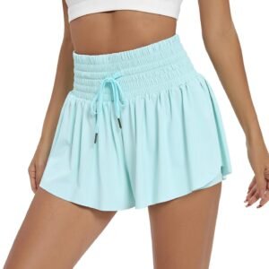 Blaosn Flowy Athletic Shorts for Women High Waisted Gym Yoga Workout Running SweatShorts Skirt Skort Cute Clothes Summer