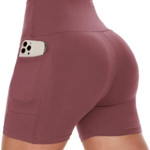 CAMPSNAIL Biker Shorts Women with Pockets - 3"/5"/8" High Waisted Workout Spandex Tummy Control Gym Running Yoga Shorts