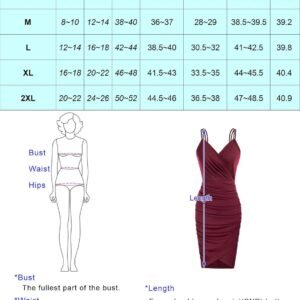 GRACE KARIN Women's Sexy Spaghetti Straps Cocktail Dresses for Wedding Guest Ruched V-Neck Bodycon Dress