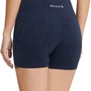 BALEAF Women's 8"/ 5"/ 3" Biker Shorts High Waist Yoga Workout Gym Running Volleyball Spandex Shorts with Pockets