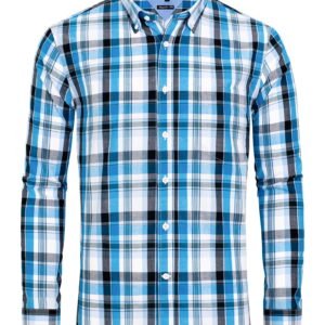 Alimens & Gentle Men's Plaid Button Down Shirts Cotton Long Sleeve Shirts Gingham Shirt