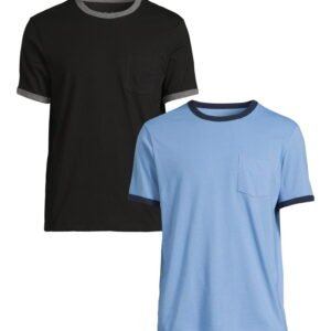 George Men’s & Big Men's 2-Pack Ringer Tee with Short Sleeves, , Sizes S-3XL