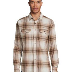 George Men's and Big Men's Flannel Shirt with Long Sleeves, Sizes XS-3XLT