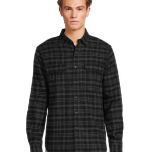 George Men's and Big Men's Flannel Shirt with Long Sleeves, Sizes XS-3XLT