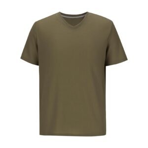 Afuyipoi Men's V Neck T Shirts, Casual Stylish Fitted Stretch Tees for Men Khaki Size 2XL