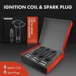 A-Premium Set of 6 Ignition Coil Pack and Iridium Spark Plugs Compatible with Suzuki Grand Vitara 2006-2008, SX4 2007-2008, 2.0L 2.7L