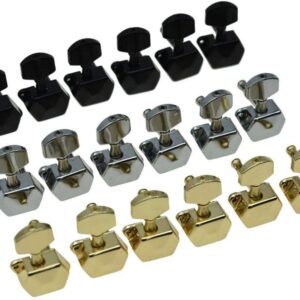 KAISH 6 Inline Semi-Closed Guitar Tuning Keys Pegs Guitar Tuners Machine Heads for Electric Guitars Gold