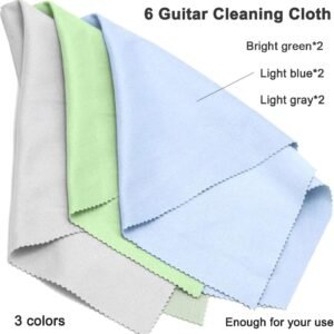 6 Pack Guitar Cloths, 12&quote;x12&quote; Microfiber Flute Cleaning Cloth for Musical Instruments Polishing & Cleaning Cloths for Guitar Flute Violin Piano Clarinet Trumpet Sax