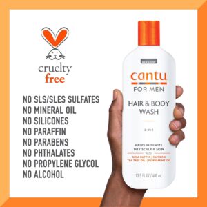 Cantu for Men 2-in-1 Hair & Body Wash, 13.5 fl oz Packaging May Vary