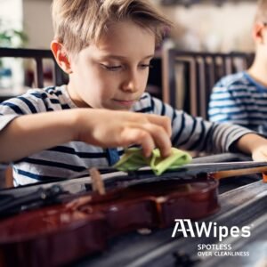 AAwipes Guitar Cloths Microfiber 6-Pack 12&quote;x12&quote; Cloths Plush Polishing Cloths for Musical Instruments Premium Cleaning Cloths for Guitar Violin Piano Clarinet Trumpet Sax Universal HCIS-1212-G