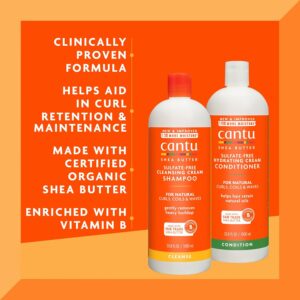 Cantu Sulfate-Free Cream Shampoo & Conditioner Bundle, 13.5 Fl Oz Pack of 2