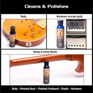 MusicNomad Guitar Complete Cleaning & Care Kit: Cleaner, Polish, Fretboard Oil & 2 Cloths MN108