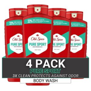 Old Spice Body Wash for Men, 24/7 Shower Fresh with Lasting Scent, Red Collection, Swagger with Cedarwood Scent, 24 fl oz Pack of 2