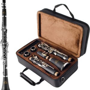 EASTROCK Bb Clarinet 17 Keys ABS Material Wide Range of Tones Particularly Beginner & Students-friendly with Using Tools and 2 Replaceable Barrels