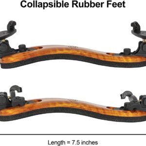 MI&VI Violin Shoulder Rest - Real Maple Wood | Collapsible | Adjustable | Height Adjustable Feet | Excellent Support Grip Violin 4/4-3/4& Viola 14&quote;-13&quote;