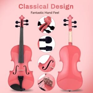 Poseidon Violin for Beginner, Full Size Violin Set for Kids Student with Hard Case, Extra 4/4 Strings Set, Violin Bow, Horse Bridges, Rosin, Shoulder Rest, Clip-on Tuner, Manual - Green Glossy Antique