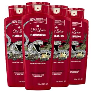 Old Spice Body Wash for Men, 24/7 Shower Fresh with Lasting Scent, Red Collection, Swagger with Cedarwood Scent, 24 fl oz Pack of 2