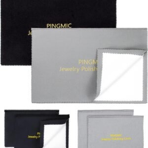 6 Jewelry Cleaning Cloth, Professional Silver Polishing Cloth for Jewelry Sterling Silver Gold Platinum Copper Diamond, Multi-layer jewelry polishing cloths 11&apos;&apos; x 14&apos;&apos; * 2 Pcs, 4&apos;&apos; x 8&apos;&apos; *4 Pcs