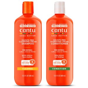 Cantu Sulfate-Free Cream Shampoo & Conditioner Bundle, 13.5 Fl Oz Pack of 2