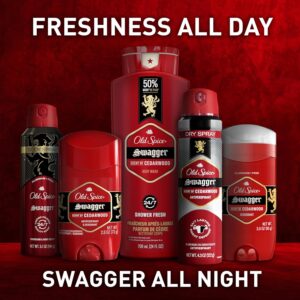 Old Spice Body Wash for Men, 24/7 Shower Fresh with Lasting Scent, Red Collection, Swagger with Cedarwood Scent, 24 fl oz Pack of 2